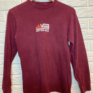 Maroon vans off the wall long sleeve tee